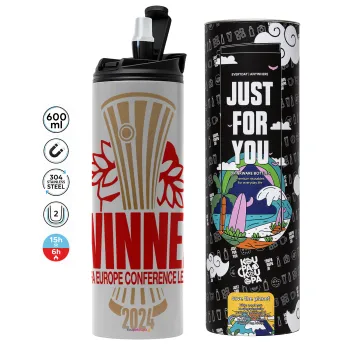 Europa Conference League WINNER, Tumbler stainless steel GREY 600ml