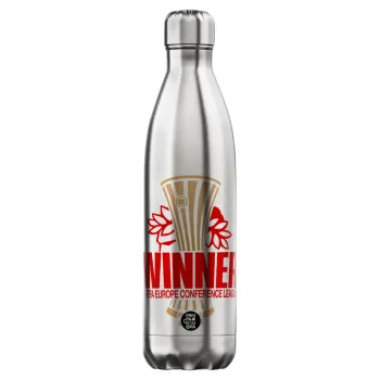Europa Conference League WINNER, Μεταλλικό παγούρι θερμός Inox (Stainless steel), διπλού τοιχώματος, 750ml