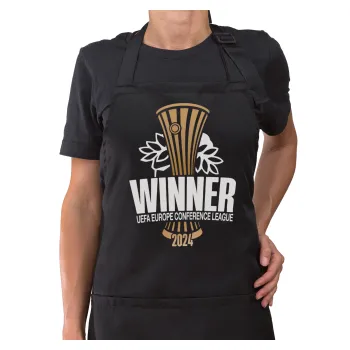 Europa Conference League WINNER, Ποδιά μακριά Σεφ ολόσωμη με τσέπες Μαύρη (ΕΝΗΛΙΚΩΝ)
