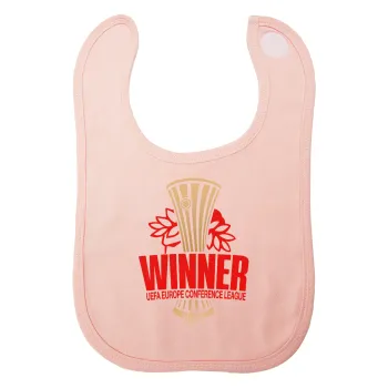 Europa Conference League WINNER, Σαλιάρα με Σκρατς ΡΟΖ 100% Organic Cotton (0-18 months)