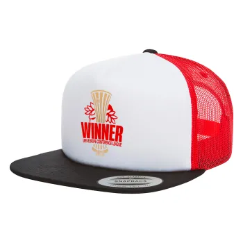 Europa Conference League WINNER, Καπέλο Ενηλίκων Foam Flat Snapback με Δίχτυ Μαύρο-Λευκό-Κόκκινο (POLYESTER, ΕΝΗΛΙΚΩΝ, UNISEX, ONE SIZE)