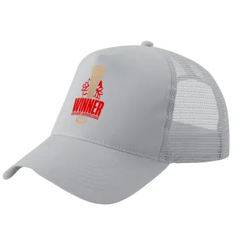 Europa Conference League WINNER, Trucker Hat with Mesh, GREY, (COTTON, KIDS, UNISEX, ONE SIZE)