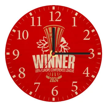 Europa Conference League WINNER, Ρολόι τοίχου ξύλινο plywood (20cm)