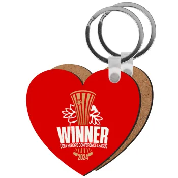 Europa Conference League WINNER, Μπρελόκ Ξύλινο καρδιά MDF