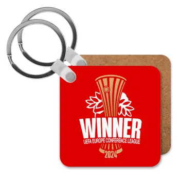 Europa Conference League WINNER, Μπρελόκ Ξύλινο τετράγωνο MDF