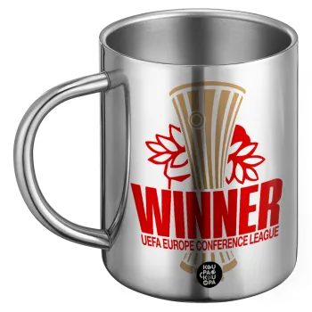 Europa Conference League WINNER, Ανοξείδωτη Μεταλλική Κούπα 450ml - Διπλού Τοιχώματος