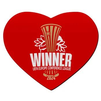 Europa Conference League WINNER, Mousepad heart 23x20cm