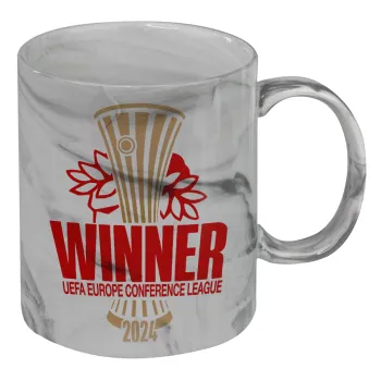 Europa Conference League WINNER, Κούπα κεραμική, marble style (μάρμαρο), 330ml