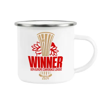 Europa Conference League WINNER, Metallic enamel cup white 360ml