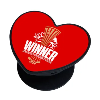 Europa Conference League WINNER, Phone Holders Stand  καρδιά Μαύρο Βάση Στήριξης Κινητού στο Χέρι