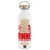 Stainless steel White with wooden lid (bamboo), double wall, 750ml