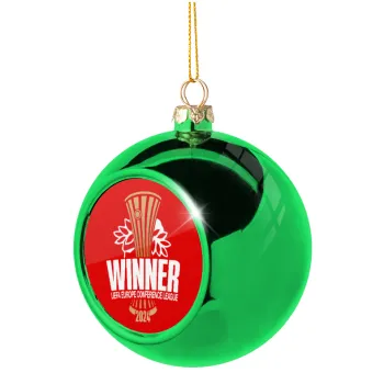 Europa Conference League WINNER, Green Christmas tree ornament ball 8cm