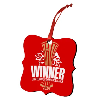 Europa Conference League WINNER, Στολίδι Χριστουγεννιάτικο στολίδι polygon ξύλινο 7.5cm