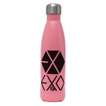 EXO Band korea, Metal mug thermos Pink Mat (Stainless steel), double wall, 500ml