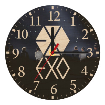 EXO Band korea, Ρολόι τοίχου ξύλινο plywood (20cm)