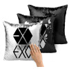 Μαξιλάρι καναπέ Μαγικό Μαύρο με πούλιες 40x40cm περιέχεται το γέμισμα