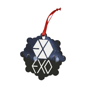 EXO Band korea, Christmas ornament snowflake wooden 7.5cm