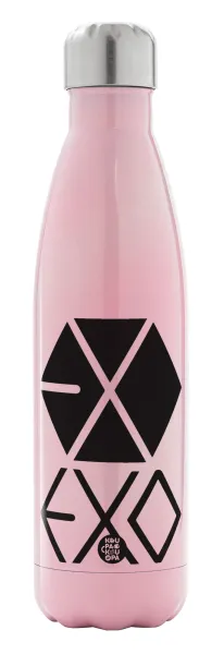 EXO Band korea — Metal mug thermos Pink Iridiscent (Stainless steel), double wall, 500ml