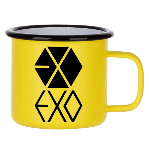EXO Band korea — Κούπα Μεταλλική εμαγιέ ΜΑΤ Κίτρινη 360ml