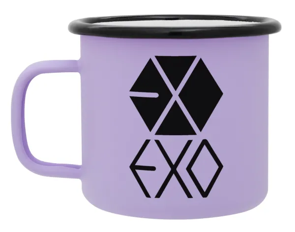EXO Band korea — Κούπα Μεταλλική εμαγιέ ΜΑΤ Light Pastel Purple 360ml