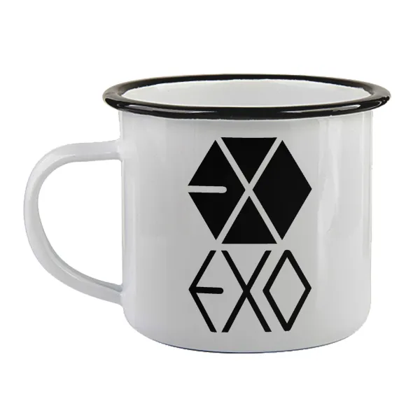 EXO Band korea — Enamel mug with black rim, 360ml