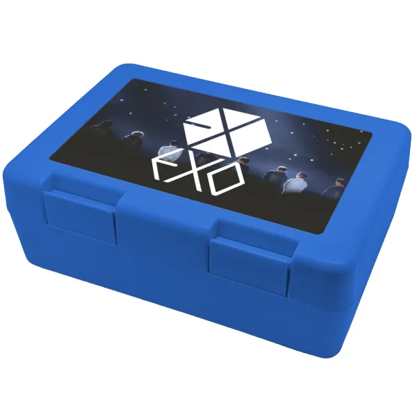 EXO Band korea — Παιδικό δοχείο κολατσιού ΜΠΛΕ 185x128x65mm (BPA free πλαστικό)