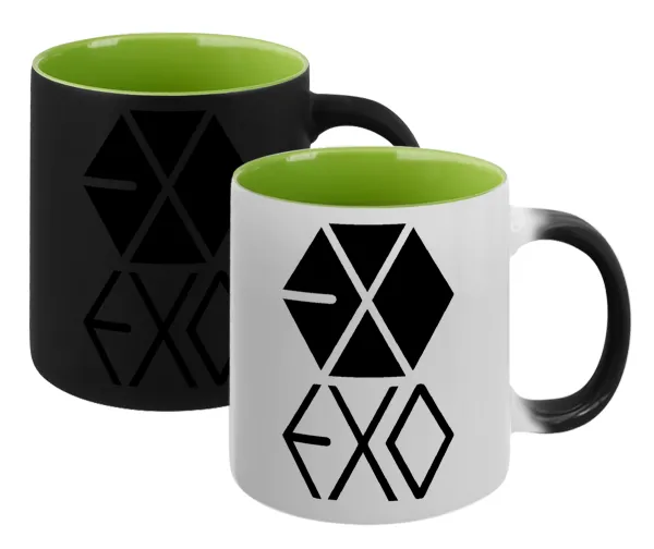 EXO Band korea — Magic mug with green interior, ceramic, 330ml, changes colour with hot drinks