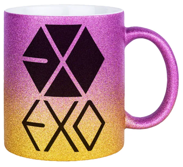 EXO Band korea — Κούπα Χρυσή/Ροζ Glitter, κεραμική, 330ml