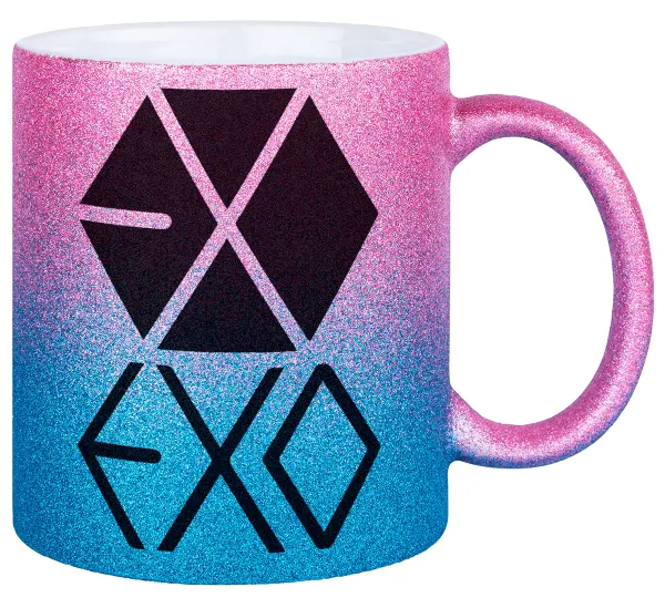 EXO Band korea — Κούπα Χρυσή/Μπλε Glitter, κεραμική, 330ml