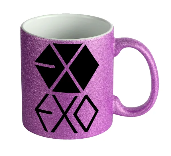 EXO Band korea — Κούπα Μωβ Glitter που γυαλίζει, κεραμική, 330ml