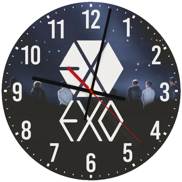EXO Band korea — Ρολόι τοίχου ξύλινο 30cm