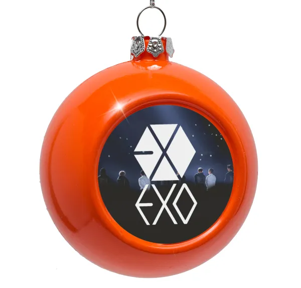 EXO Band korea — Στολίδι Χριστουγεννιάτικη μπάλα δένδρου Πορτοκαλί 8cm