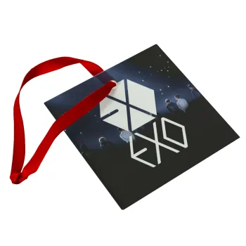 EXO Band korea, Στολίδι Χριστουγεννιάτικο στολίδι γυάλινο τετράγωνο 9x9cm
