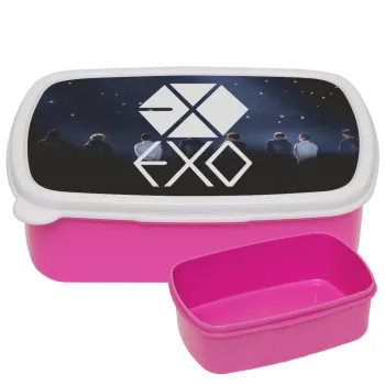 EXO Band korea, ΡΟΖ παιδικό δοχείο φαγητού (lunchbox) πλαστικό (BPA-FREE) Lunch Βox M18 x Π13 x Υ6cm