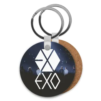 EXO Band korea, Μπρελόκ Ξύλινο στρογγυλό MDF Φ5cm