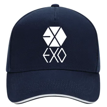 EXO Band korea, DRILL Adult Ultimate Hat BLUE/WHITE, (100% COTTON, ADULT, UNISEX, ONE SIZE)