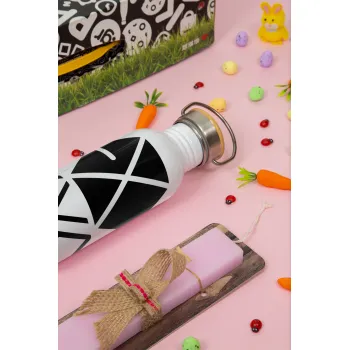 EXO Band korea, Πασχαλινή Λαμπάδα με παγούρι μεταλλικό (620ml, stainless steel) & κερί αρωματικό πλακέ (30cm) (ΡΟΖ)