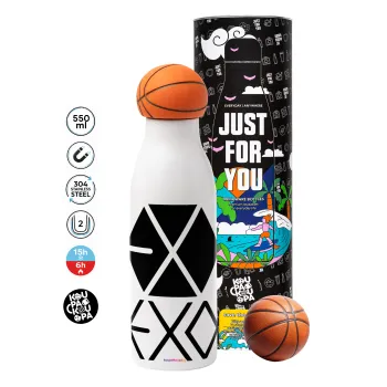 EXO Band korea, Μπάλα μπάσκετ μεταλλικό παγούρι θερμός, διπλού τοιχώματος, 550ml