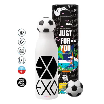 EXO Band korea, Μπάλα ποδοσφαίρου μεταλλικό παγούρι θερμός, διπλού τοιχώματος, 550ml