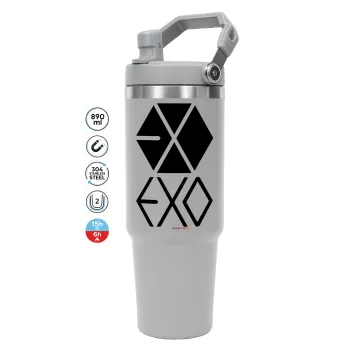 EXO Band korea, GREY color, 890ml (30oz) stainless Steel Tumbler with Handle
