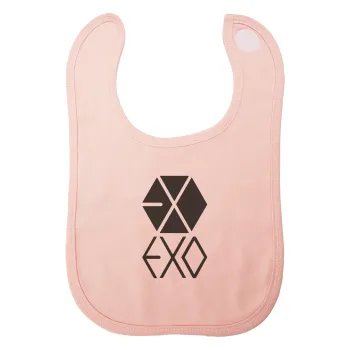 EXO Band korea, Σαλιάρα με Σκρατς ΡΟΖ 100% Organic Cotton (0-18 months)