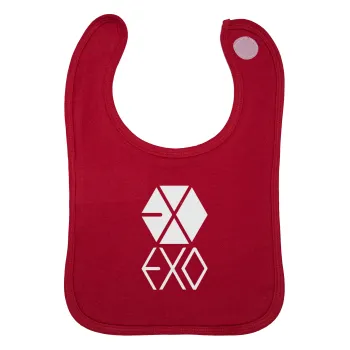 EXO Band korea, Σαλιάρα με Σκρατς Κόκκινη 100% Organic Cotton (0-18 months)