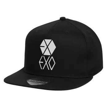 EXO Band korea, Καπέλο παιδικό Flat Snapback, Μαύρο (100% ΒΑΜΒΑΚΕΡΟ, ΠΑΙΔΙΚΟ, UNISEX, ONE SIZE)