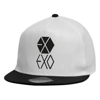 EXO Band korea, Καπέλο παιδικό Flat Snapback, Λευκό (100% ΒΑΜΒΑΚΕΡΟ, ΠΑΙΔΙΚΟ, UNISEX, ONE SIZE)