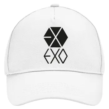 EXO Band korea, Καπέλο Ενηλίκων Baseball, Drill, Λευκό (100% ΒΑΜΒΑΚΕΡΟ, ΕΝΗΛΙΚΩΝ, UNISEX, ONE SIZE)