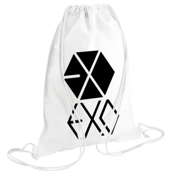 EXO Band korea, Backpack pouch GYMBAG white (28x40cm)