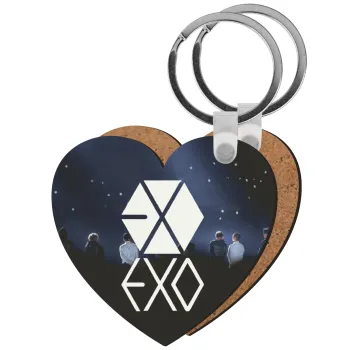 EXO Band korea, Μπρελόκ Ξύλινο καρδιά MDF