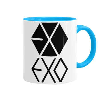 EXO Band korea, Mug colored light blue, ceramic, 330ml