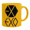 Ceramic coffee mug yellow, 330ml