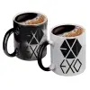 Color changing magic Mug, ceramic, 330ml when adding hot liquid inside, the black colour desappears (1 pcs)